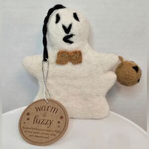 Ganz Midwest Holiday Gift Halloween Wool Ornament - Trick or Treat Ghost - New